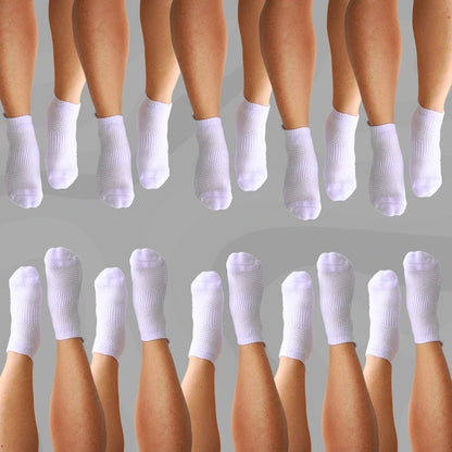 Ankle Compression Socks 10 Pairs White Bamboo