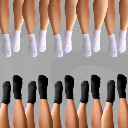 Ankle Compression Socks 10 Pack Black White