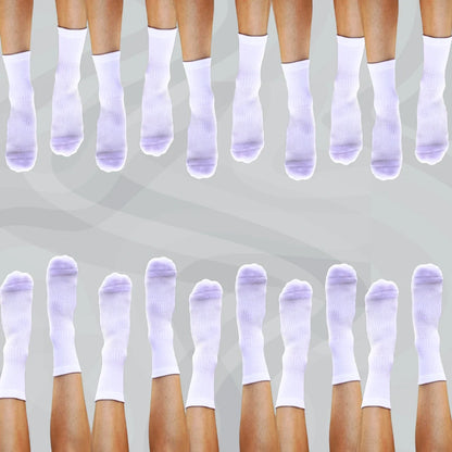 Crew Length Compression Socks White Bamboo