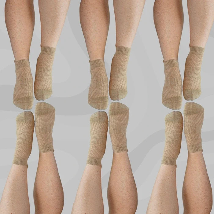 Ankle Compression Socks Tan Bamboo