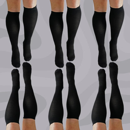 6 Pack Black Bamboo Compression Socks