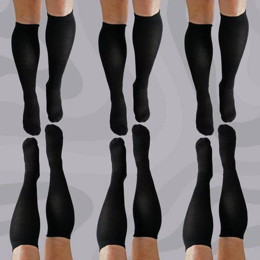6 Pack Black Bamboo Compression Socks