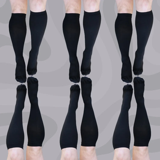 6 Pack Black Classic Compression Socks