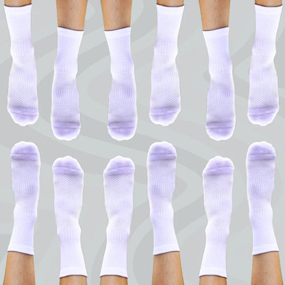 Crew Compression Socks 6 Pairs White Bamboo