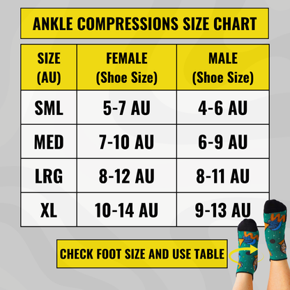 Ankle Compression Socks Retro Flowers Bamboo
