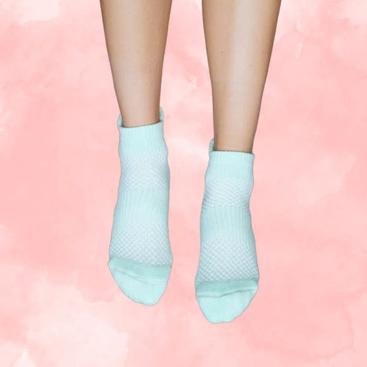 Pastel Green Ankle Compression Socks Bamboo