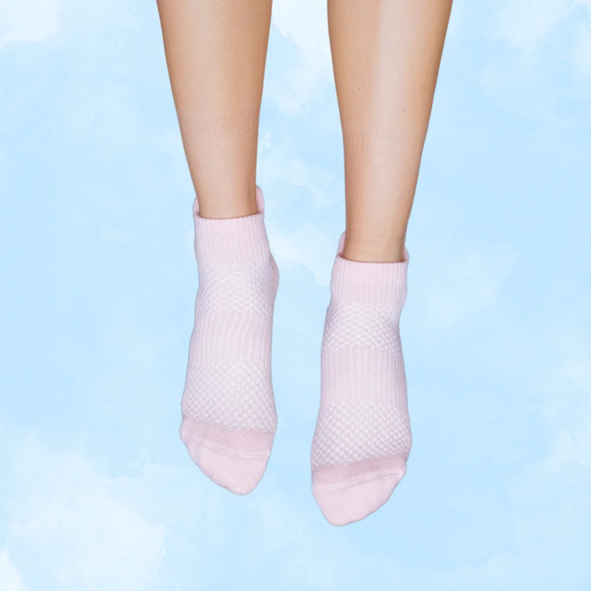 Pastel Pink Ankle Compression Socks Bamboo