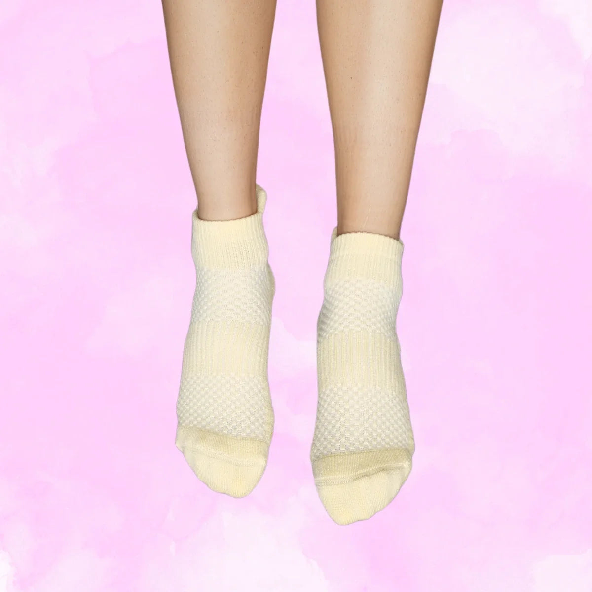Pastel Yellow Ankle Compression Socks Bamboo
