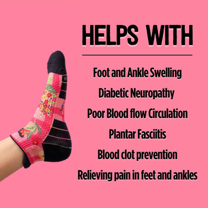 Ankle Compression Socks 3 Pack Floral