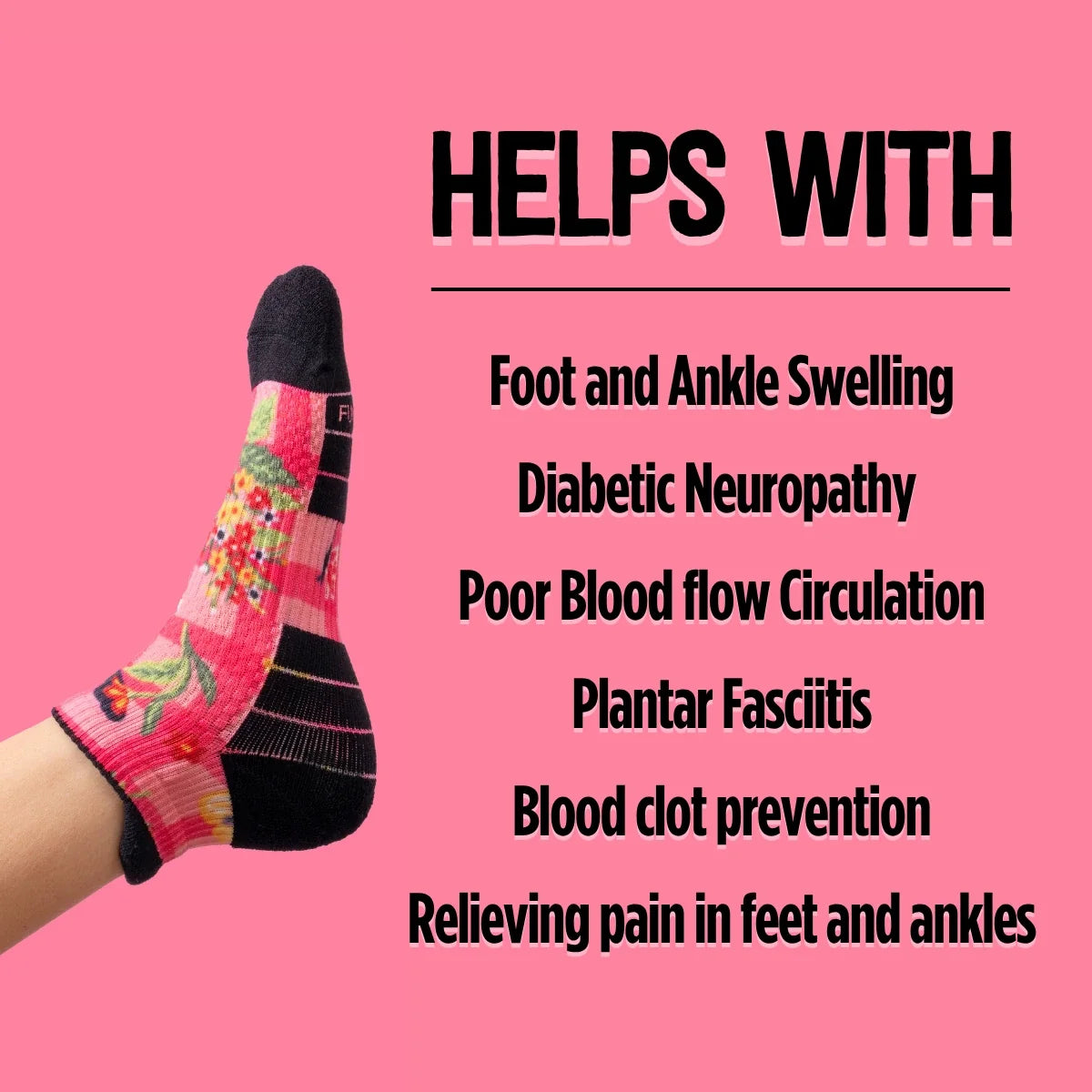 Ankle Compression Socks 10 Pairs Black Bamboo