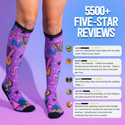 Bamboo Floral Patches Compression Socks