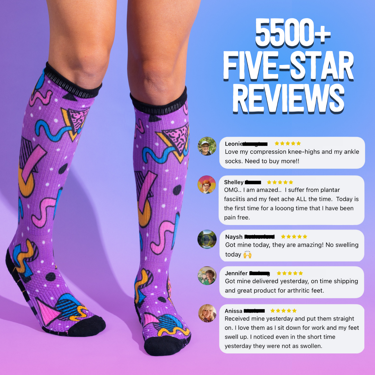 Bamboo Retro 2.0 Compression Socks