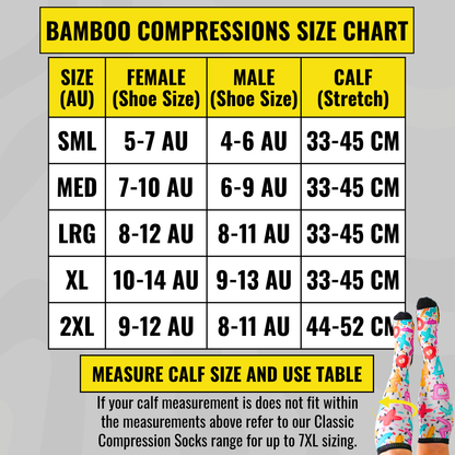 Bamboo Floral Meadows Compression Socks