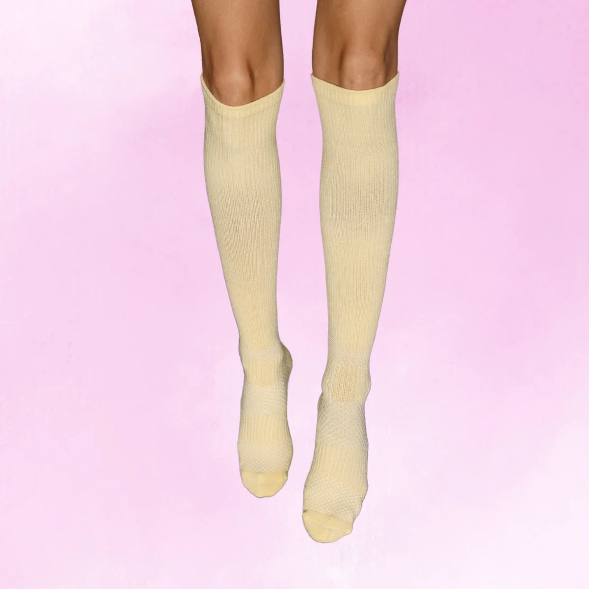 Pastel Yellow Bamboo Compression Socks