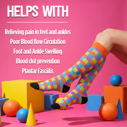 Blue Red Stripes Classic Compression Socks