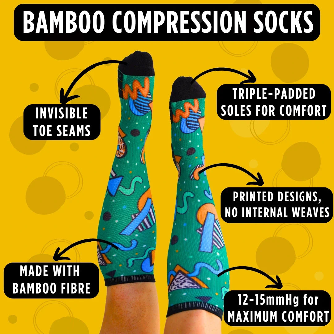Patch Work Knee High Compression Socks