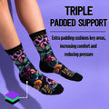 Pastel Pink Crew Compression Socks Bamboo