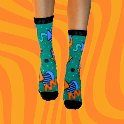Crew Compression Socks 5 Pack Retro Bamboo