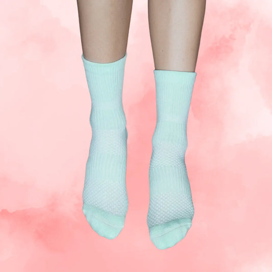 Pastel Green Crew Compression Socks Bamboo
