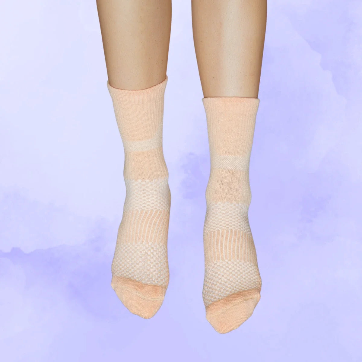 Pastel Orange Crew Compression Socks Bamboo