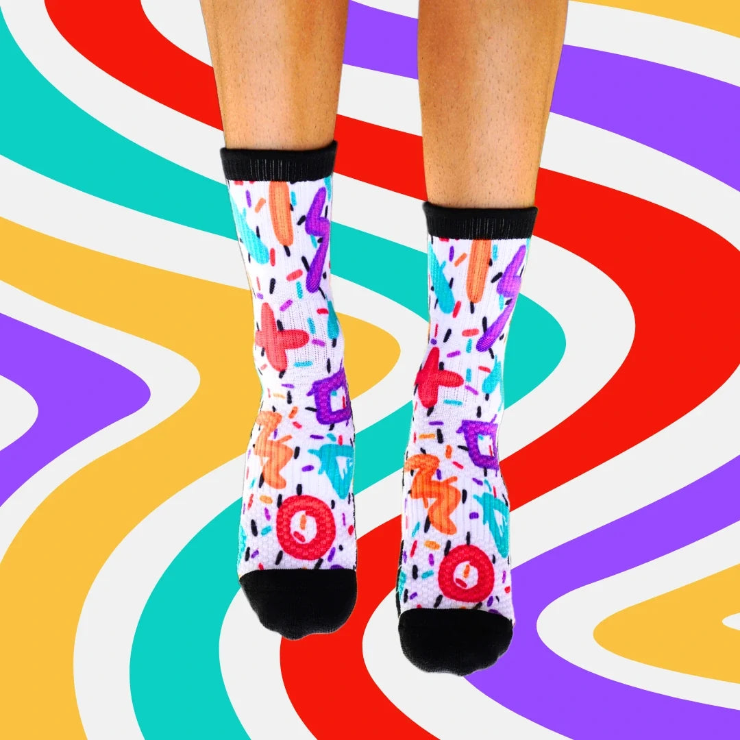 Crew Compression Socks 5 Pack Retro Bamboo