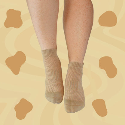 Ankle Compression Socks 3 Pack Tan Bamboo