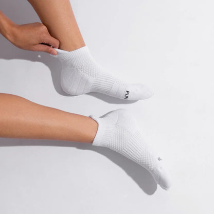 Ankle Compression Socks 10 Pairs White Bamboo