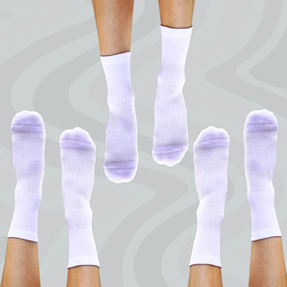 Crew Compression Socks 3 Pack White Bamboo